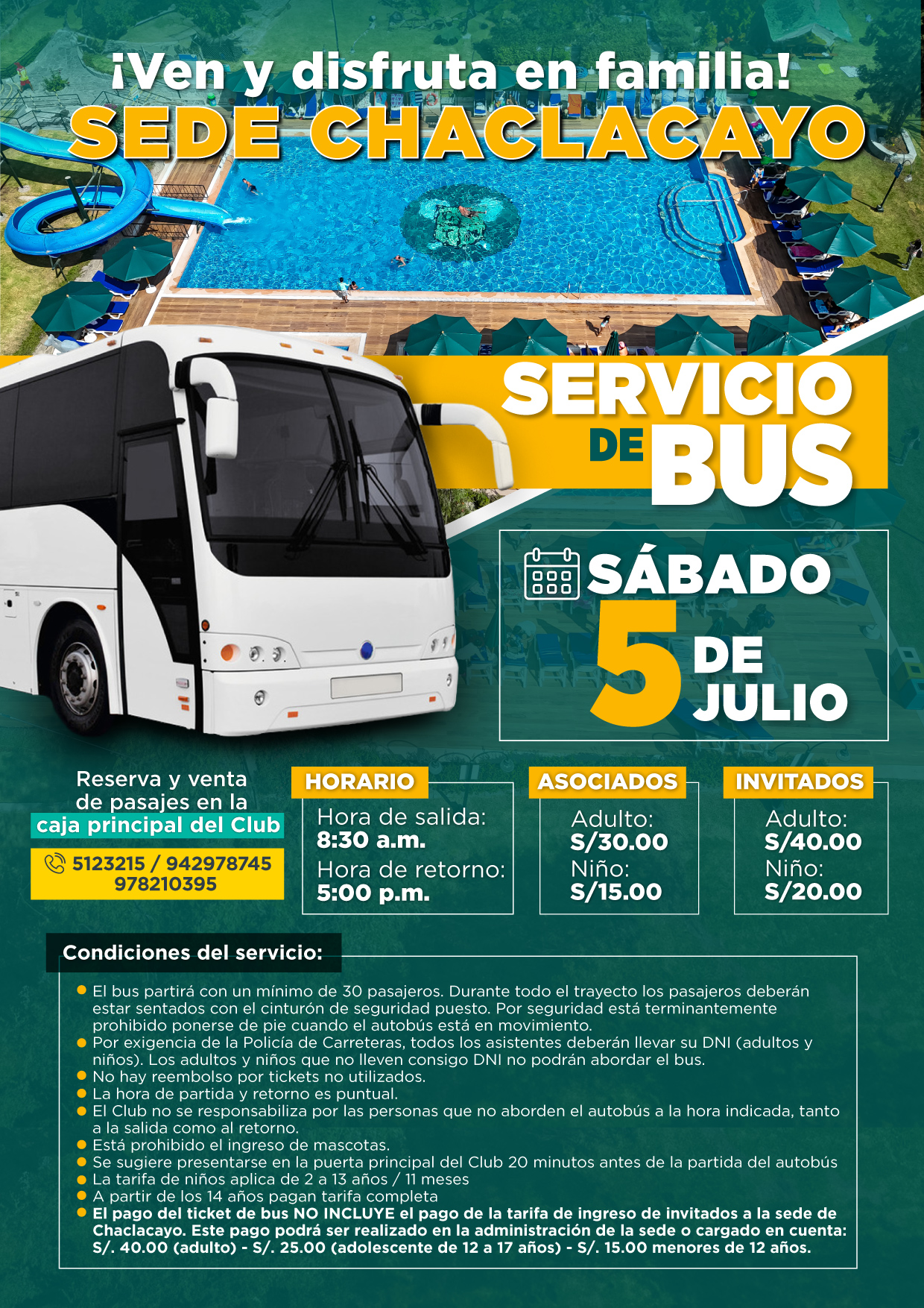 🚌 SERVICIO DE BUS A SEDE CHACLACAYO 🚌