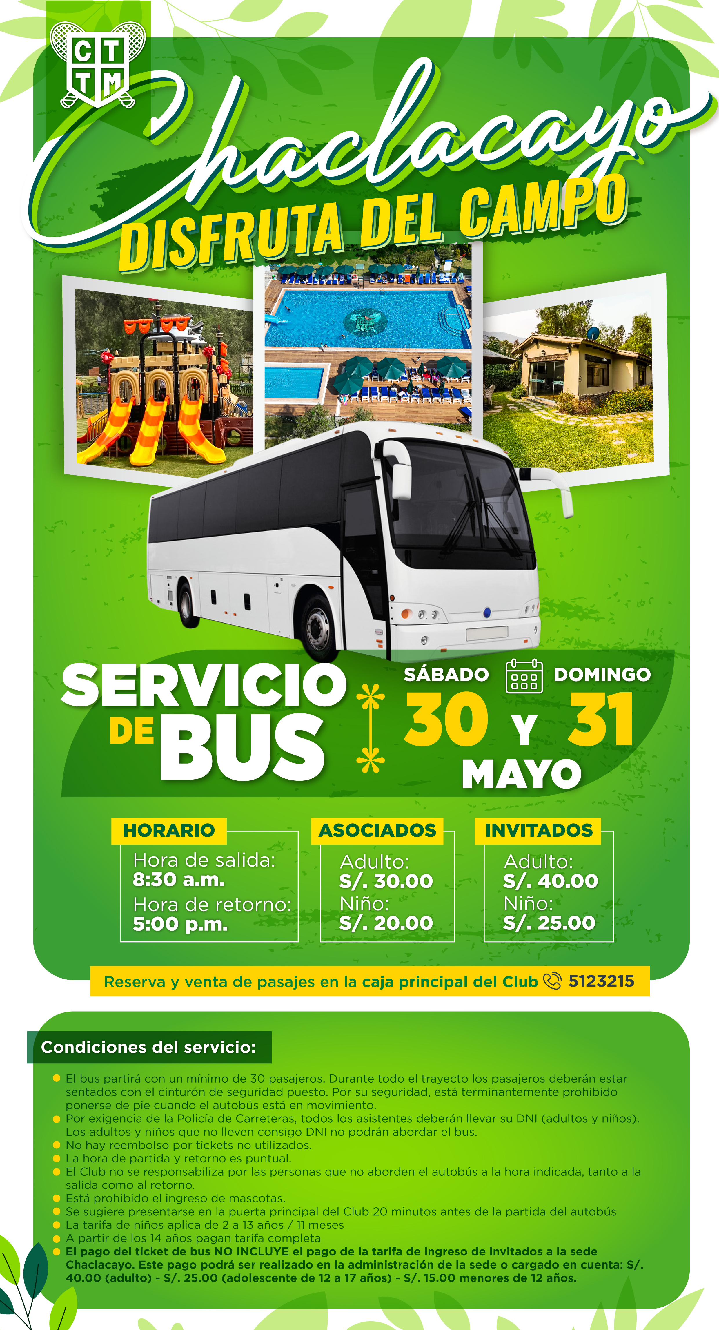 🚌 SERVICIO DE BUS A SEDE CHACLACAYO 🚌