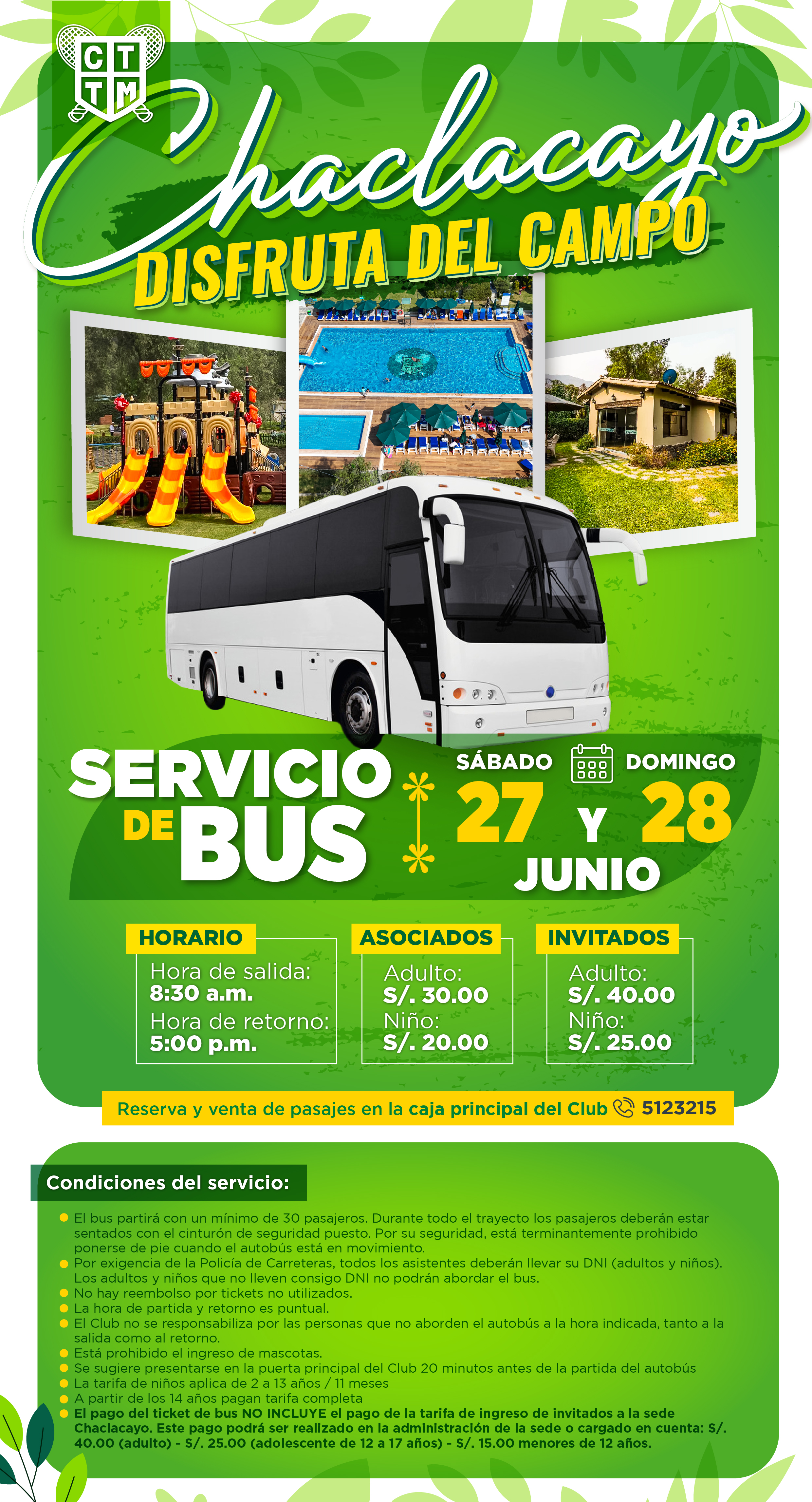 🚌 SERVICIO DE BUS A SEDE CHACLACAYO 🚌