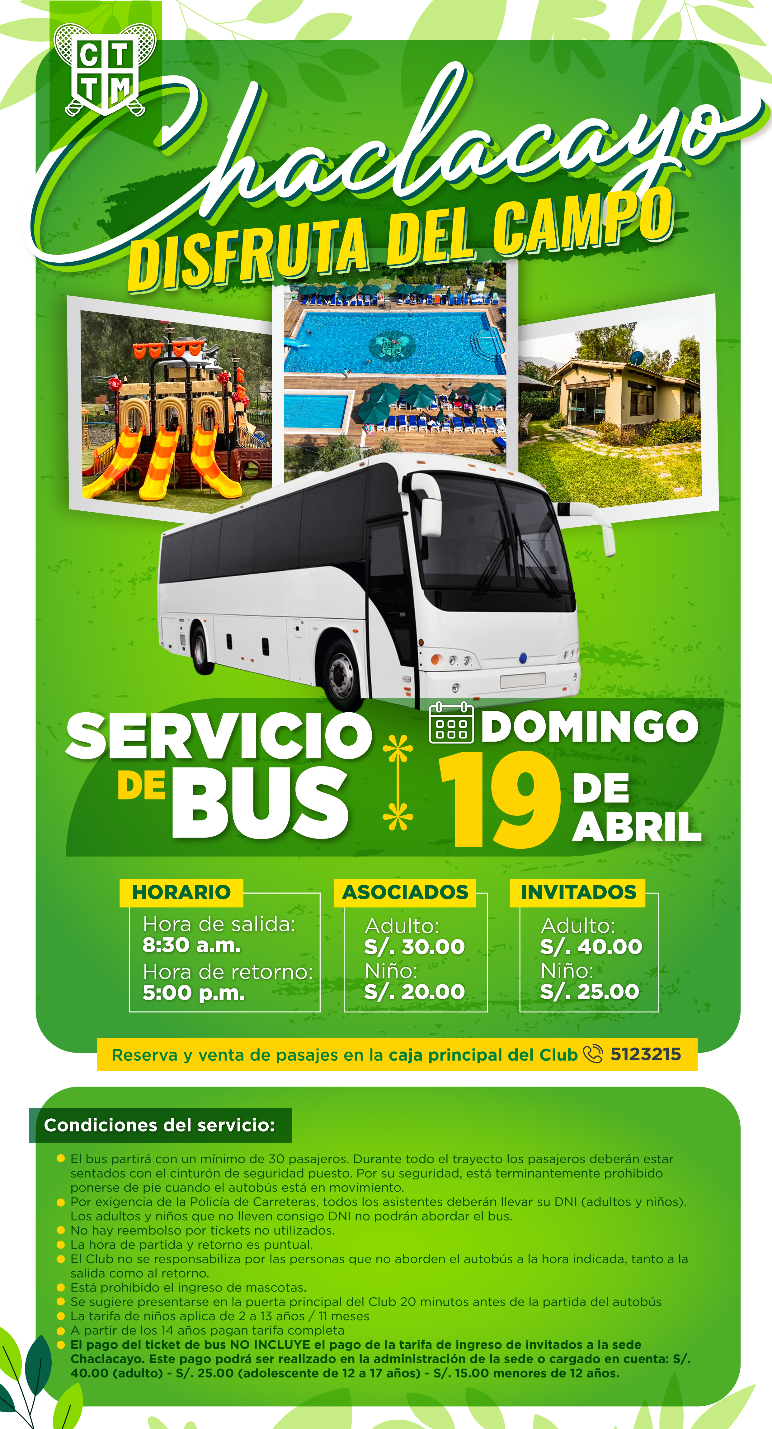 🚌 SERVICIO DE BUS A SEDE CHACLACAYO 🚌