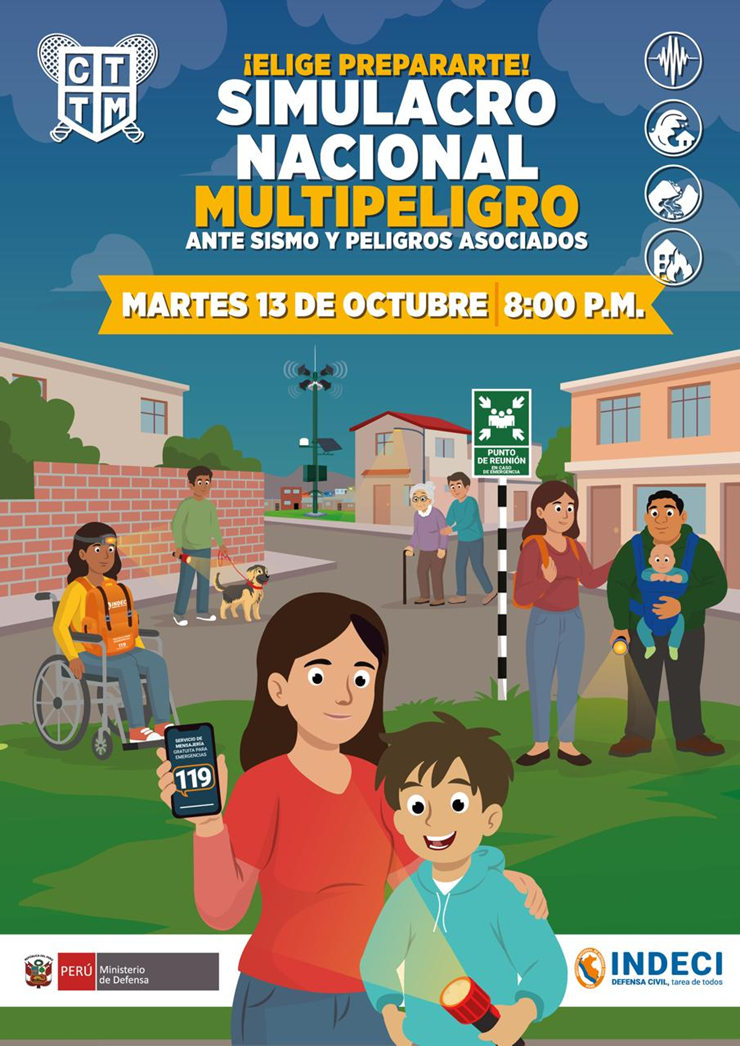 ⚠️ SIMULACRO NACIONAL MULTIPELIGRO | MARTES 13 DE OCTUBRE – 8:00 P. M.