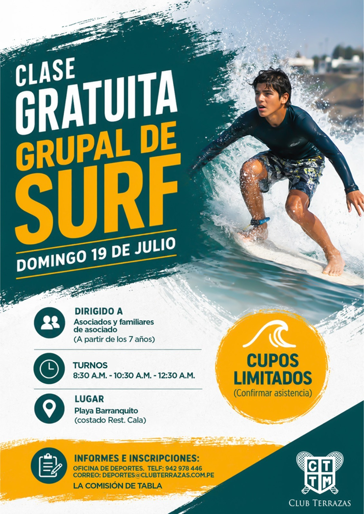 🏄‍♂️🌊 ¡CLASE GRATUITA GRUPAL DE SURF!