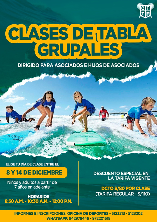 CLASES GRUPALES DE TABLA 🌊🏄‍♂️🏄‍♀️