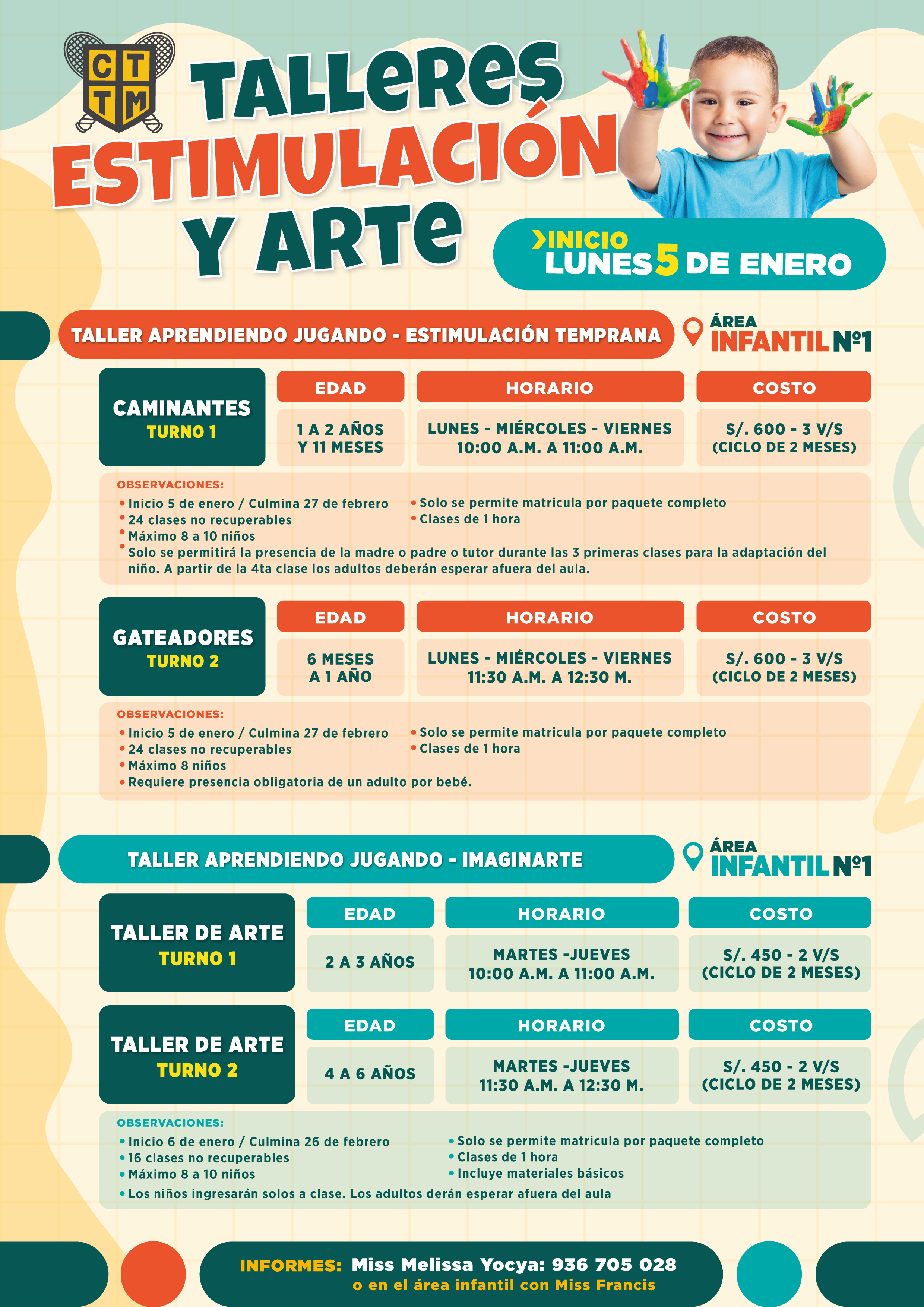 👶🎨 TALLER DE ESTIMULACIÓN TEMPRANA 🗓️💛