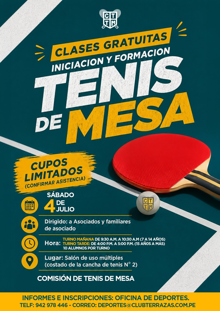 🏓 ¡CLASES GRATUITAS DE TENIS DE MESA! 🎉