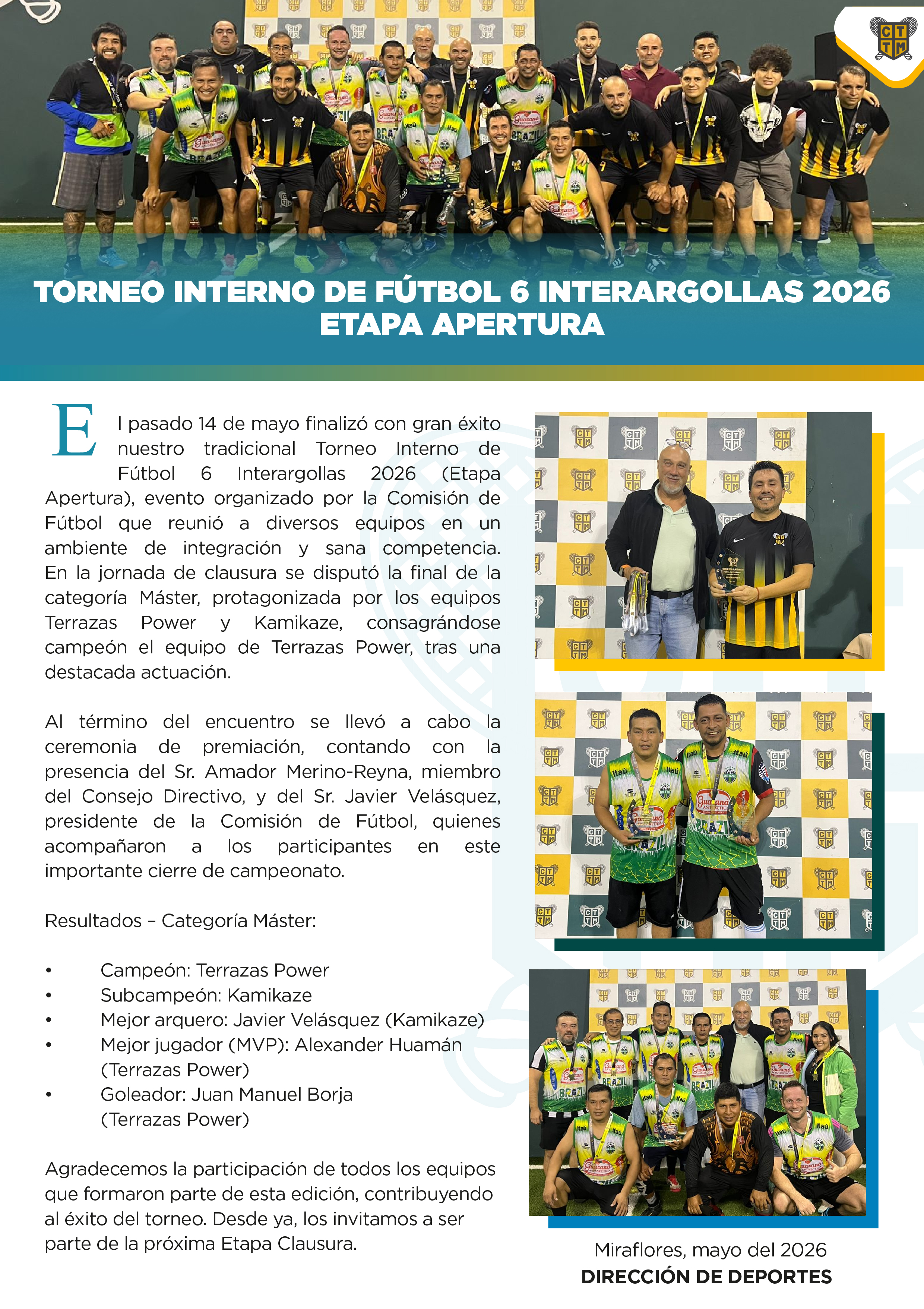 ⚽🏆🔥 TORNEO INTERNO DE FÚTBOL 6 INTERARGOLLAS 2026 - ETAPA APERTURA 🎉⚽